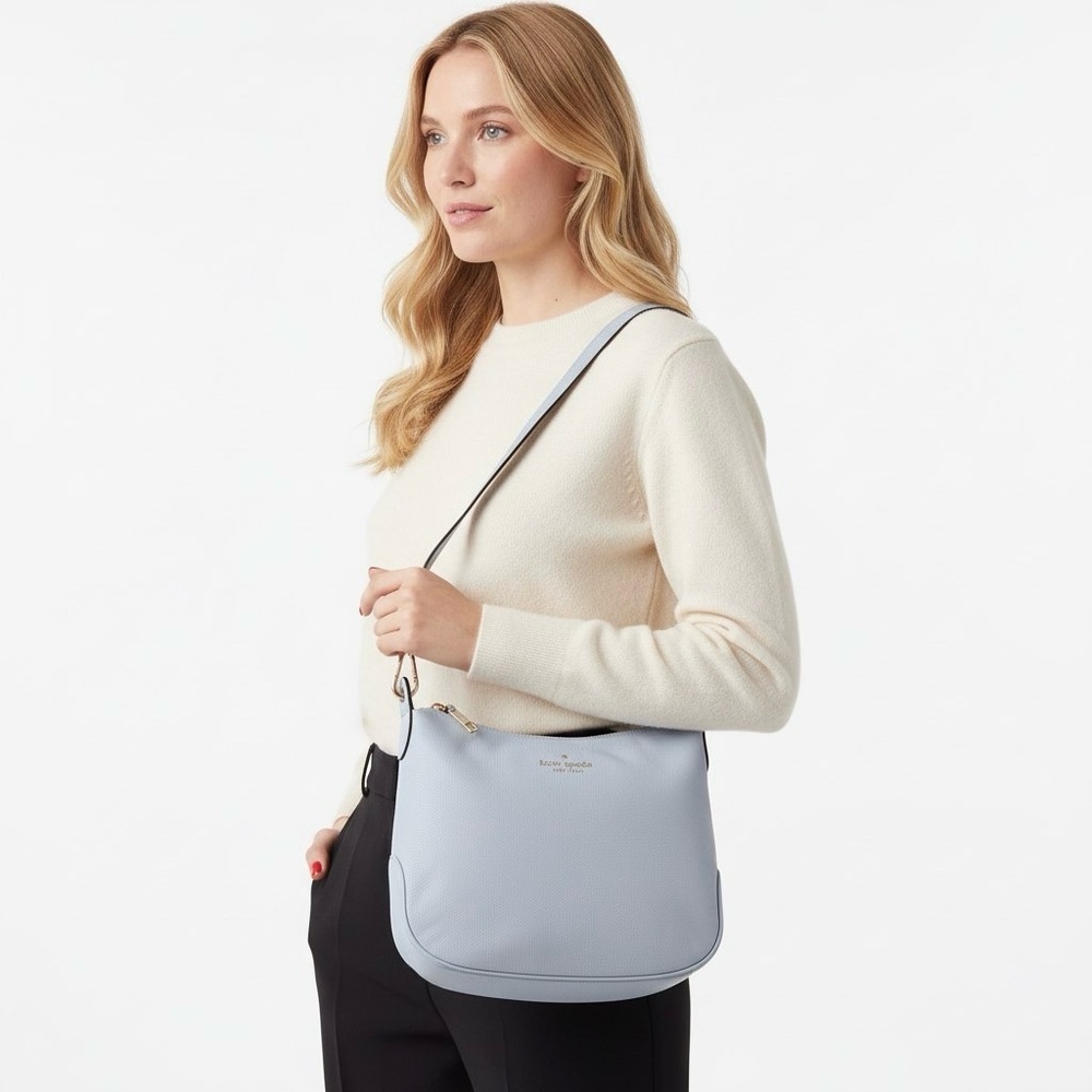 KATE SPADE NEW YORK LIGHT BLUE LEATHER SHOULDER BAG